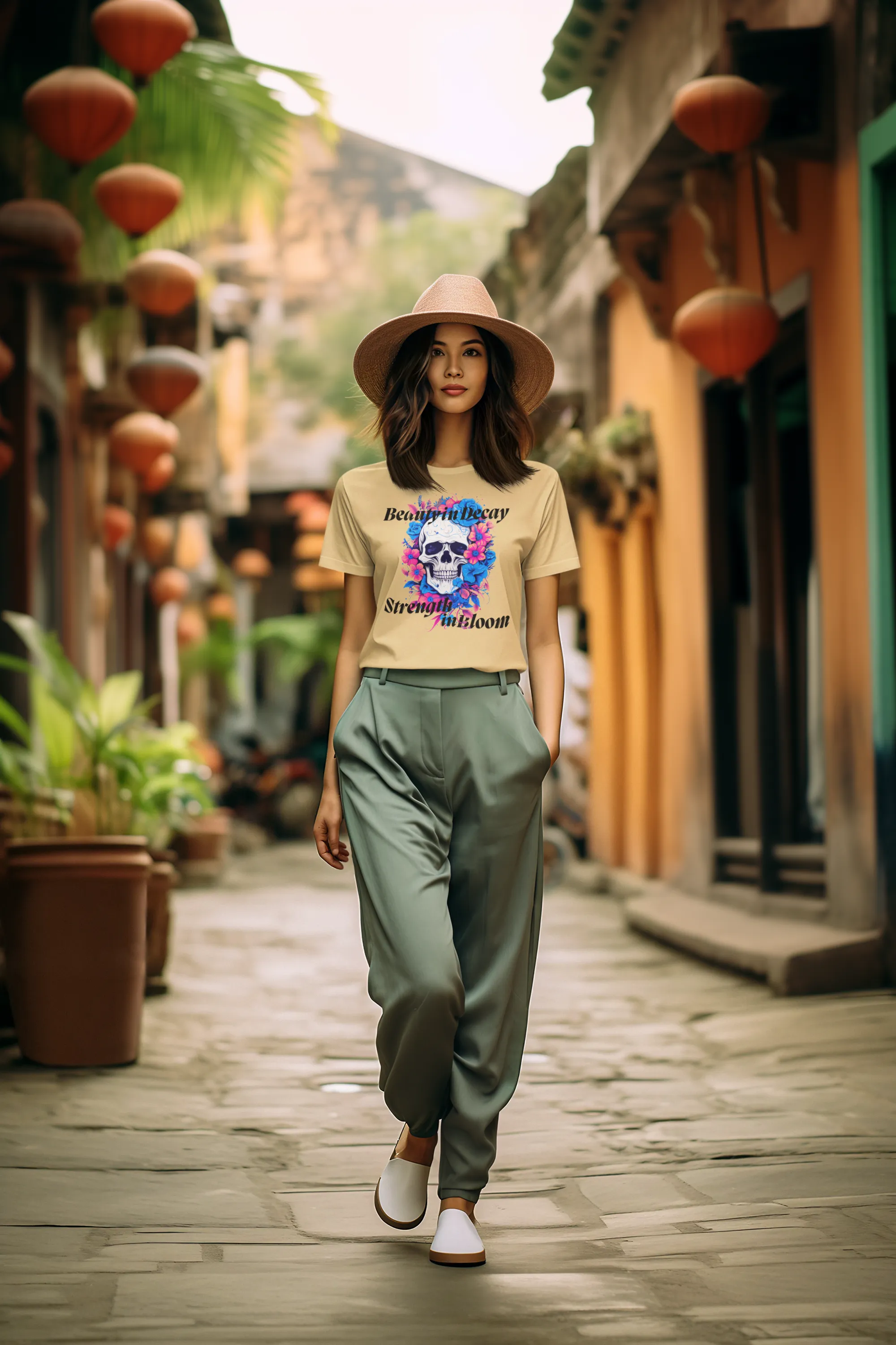 Beauty in Decay Strength in Bloom Women's Classic T-Shirt