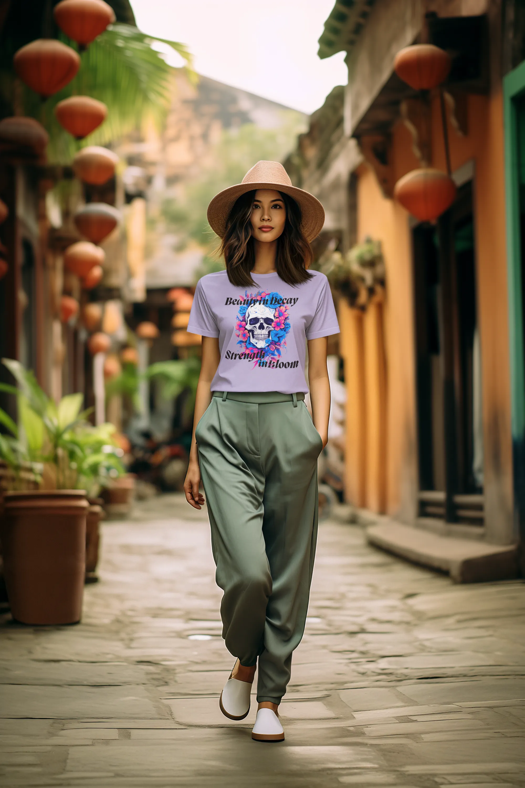 Beauty in Decay Strength in Bloom Women's Classic T-Shirt