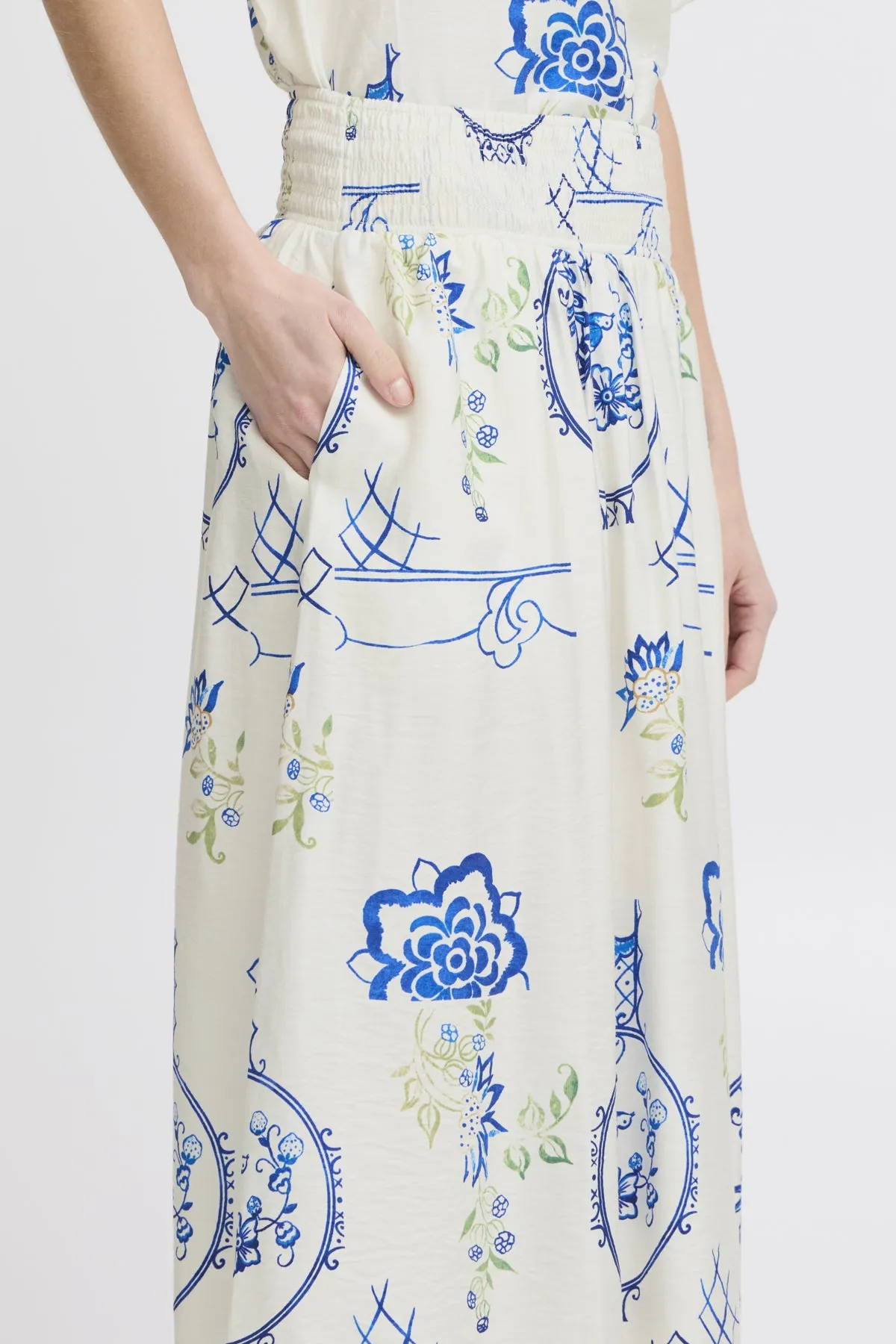 BIG SCALE TILE A-LINE PRINT SKIRT