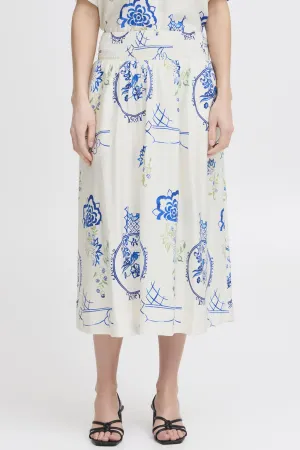 BIG SCALE TILE A-LINE PRINT SKIRT