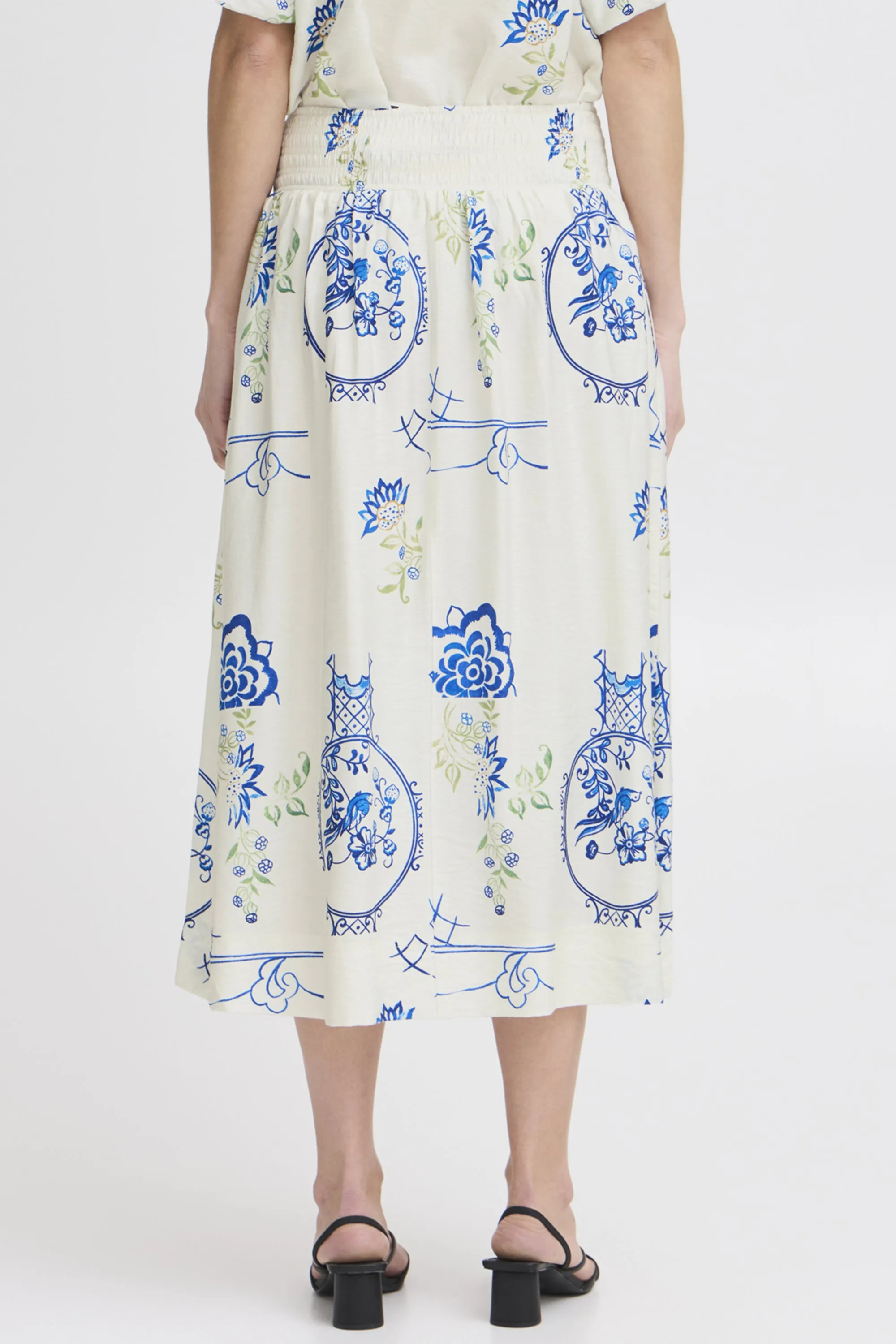 BIG SCALE TILE A-LINE PRINT SKIRT