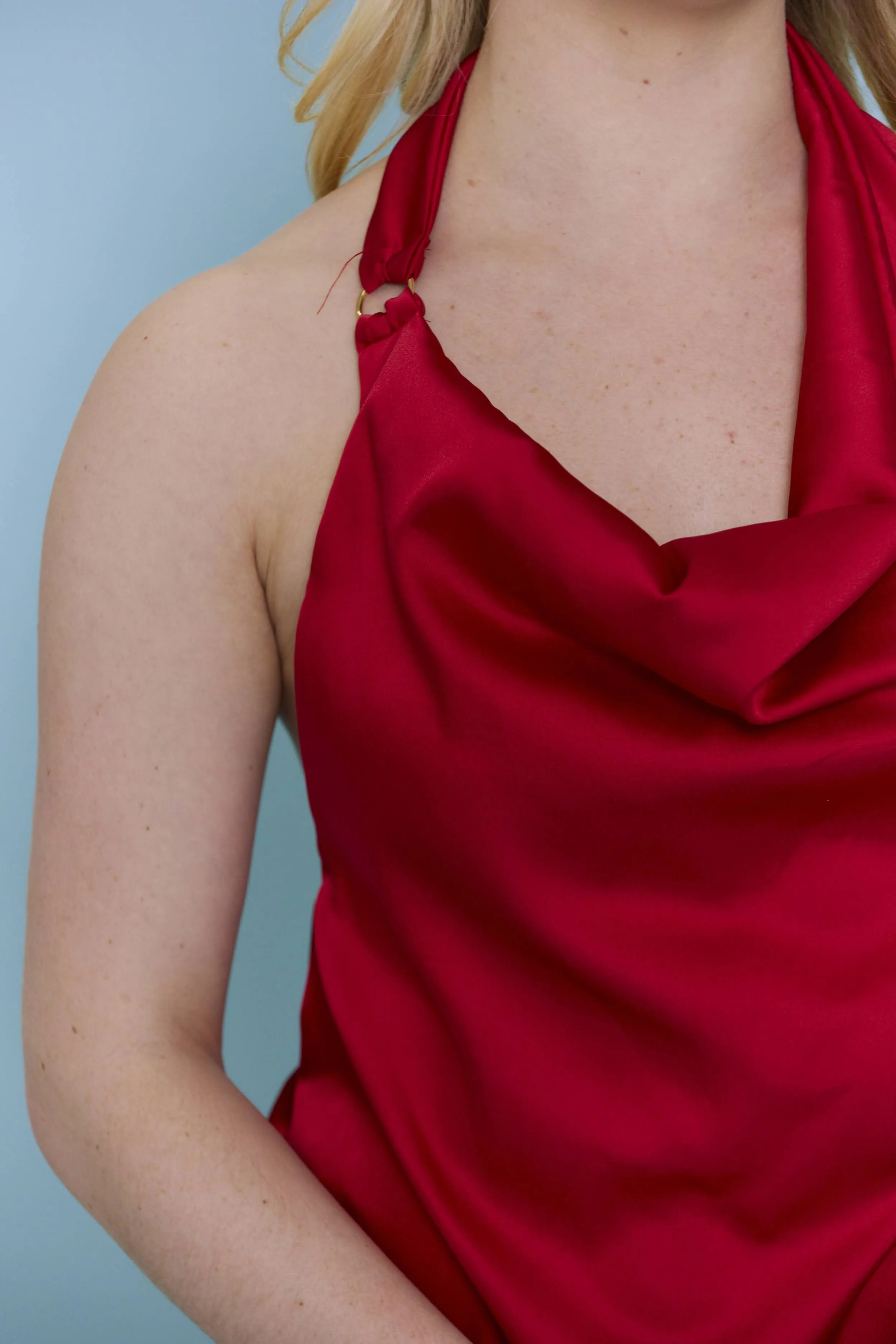 Here She Comes |  Halter Mini Dress | Red